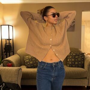 Gap 100% Wool Tan cardigan